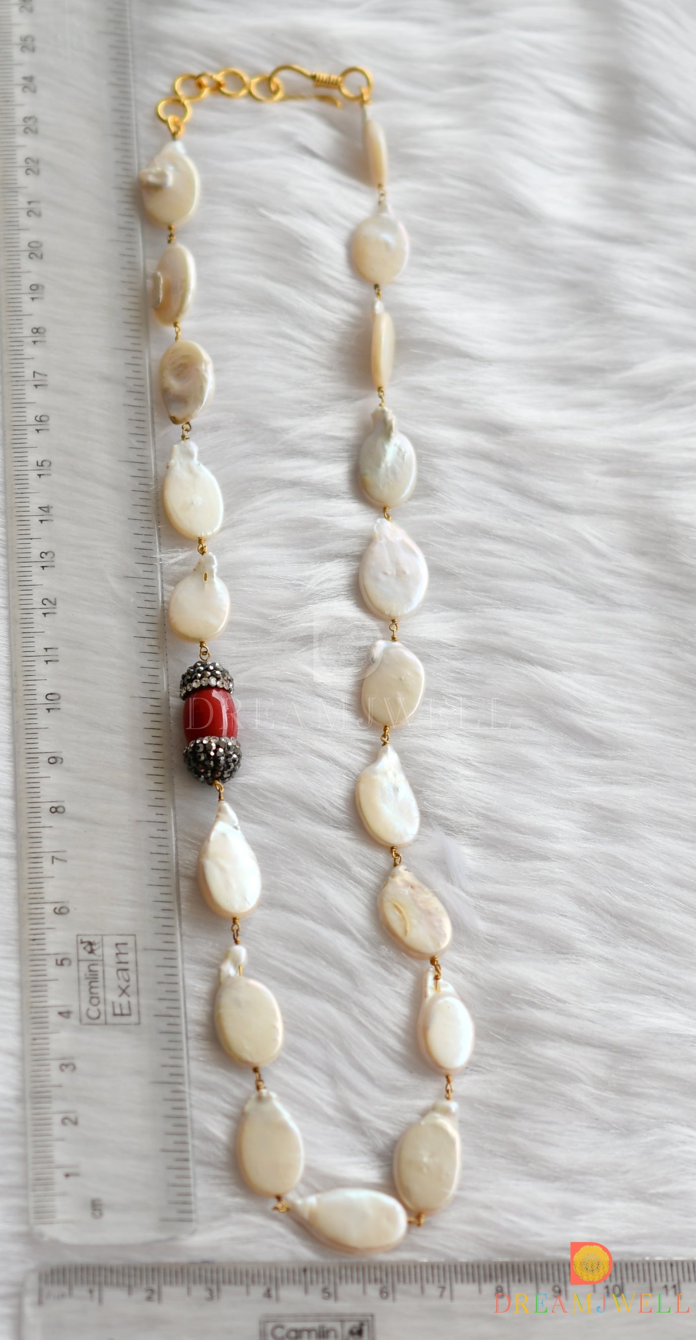 Baroque Pearl-Coral Beaded necklace dj-10056