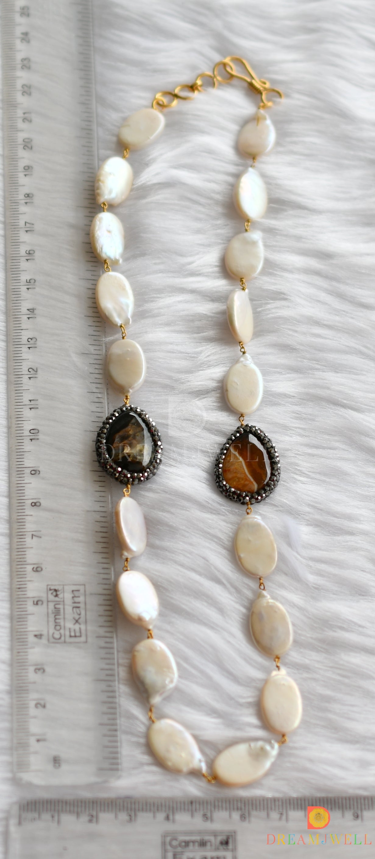 Baroque Pearl Cz Beaded Necklace dj-10055