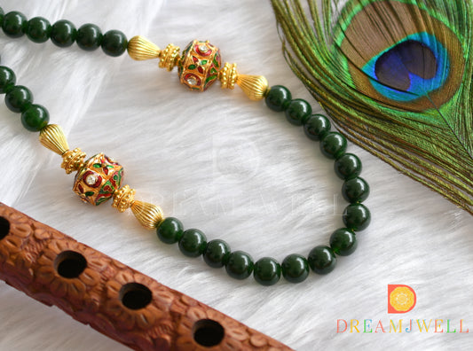Antique green beaded meenakari necklace dj-10316