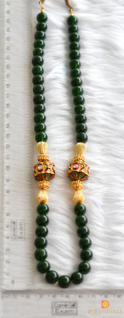 Antique green beaded meenakari necklace  dj-10316