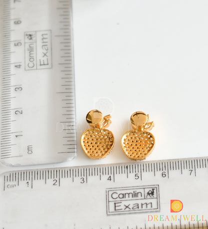 Gold tone cz stone apple earrings