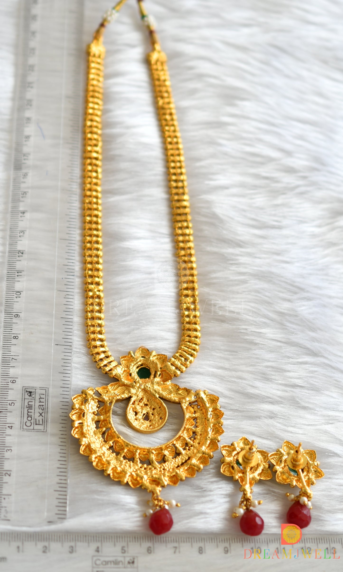 Antique multilayer kemp-green necklace set dj-08448