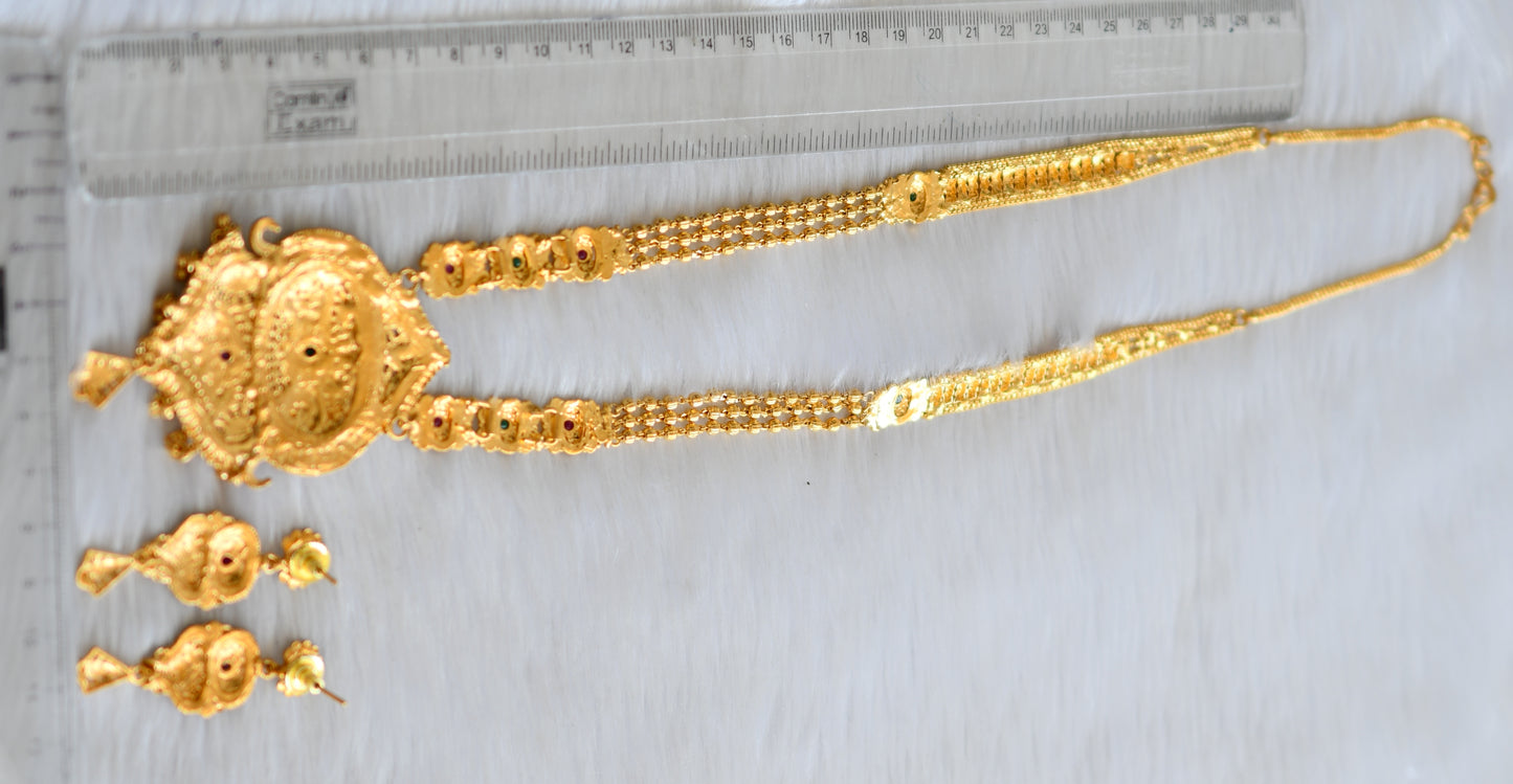 Gold forming ruby-green haar set dj-17825