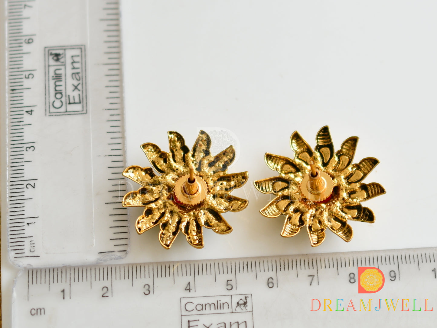 Antique red-green sun stud dj-06361