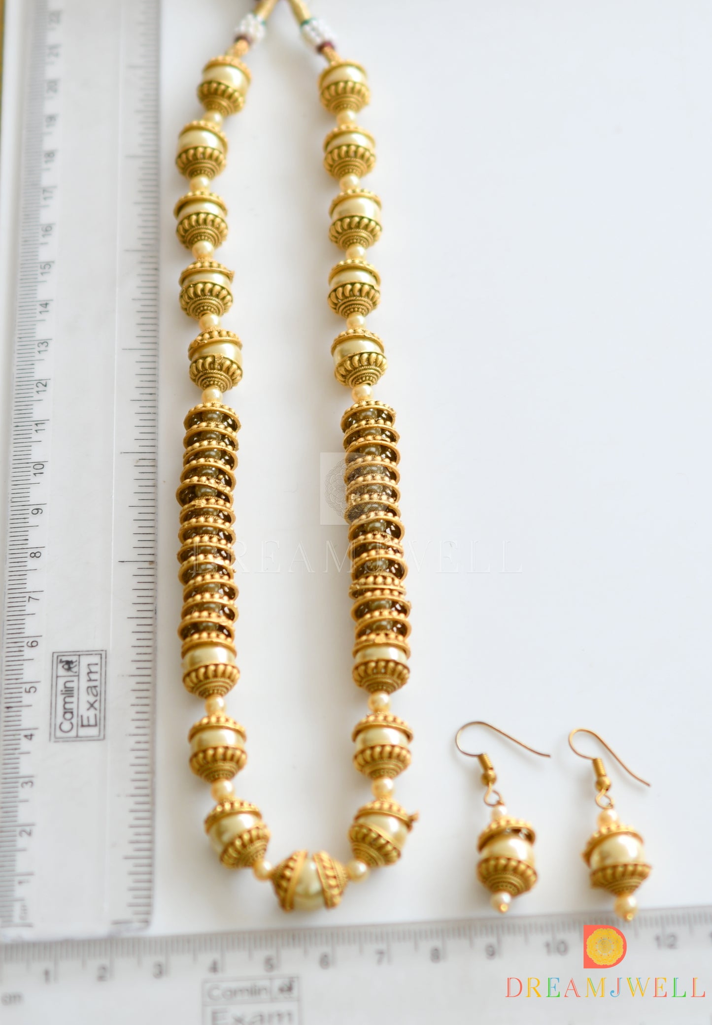 Antique matte finish pearl necklace set dj-06150