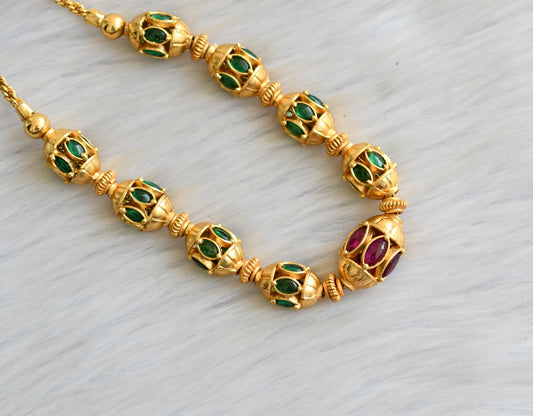 Matte finish kemp-green beaded chain dj-37473