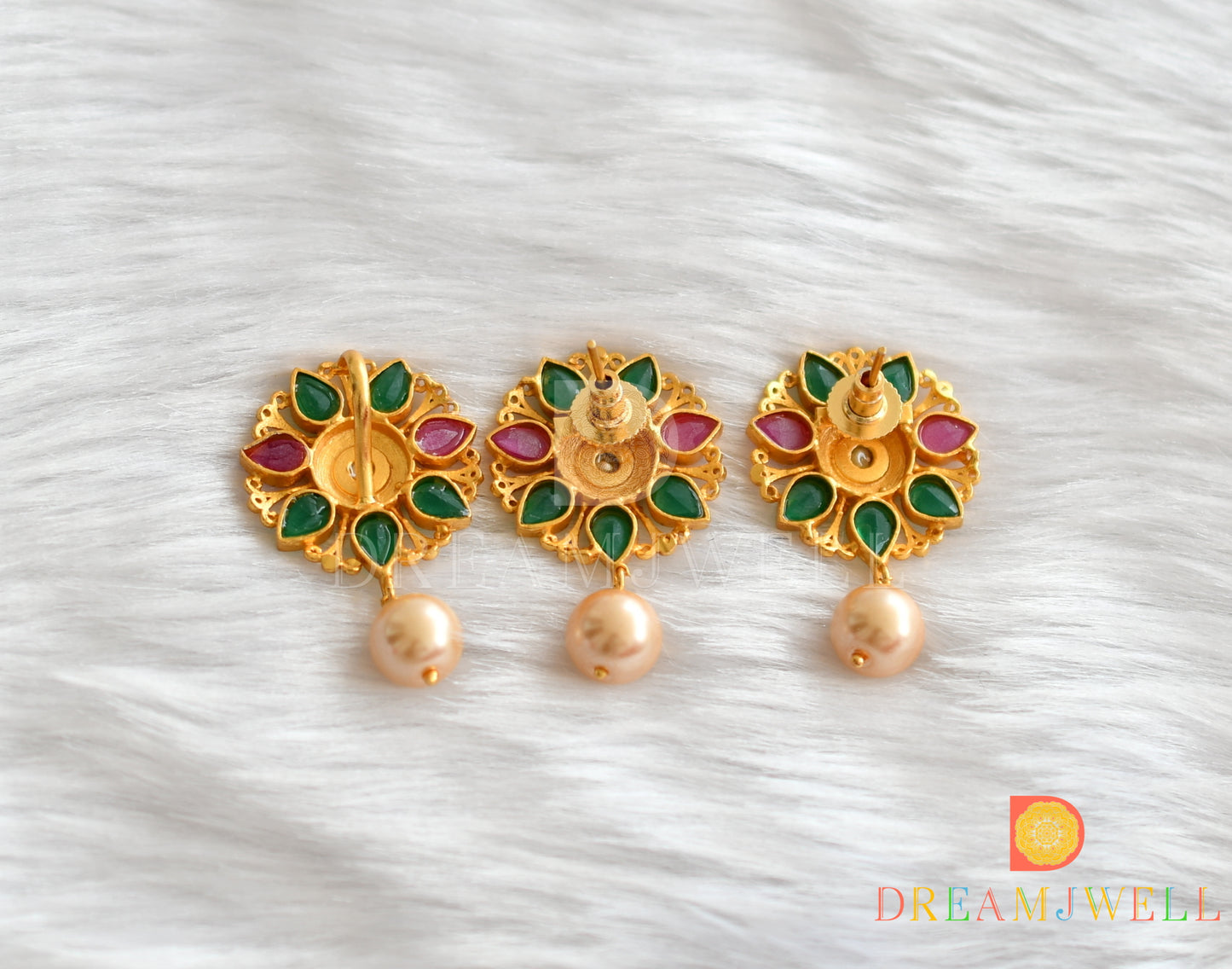 Matte Finish Pink-green Pendant Set dj-01746