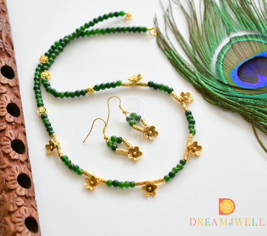 Antique green flower necklace set dj-06195