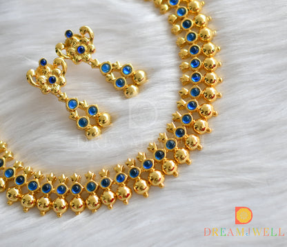 Gold tone  Blue Necklace Set dj-01727