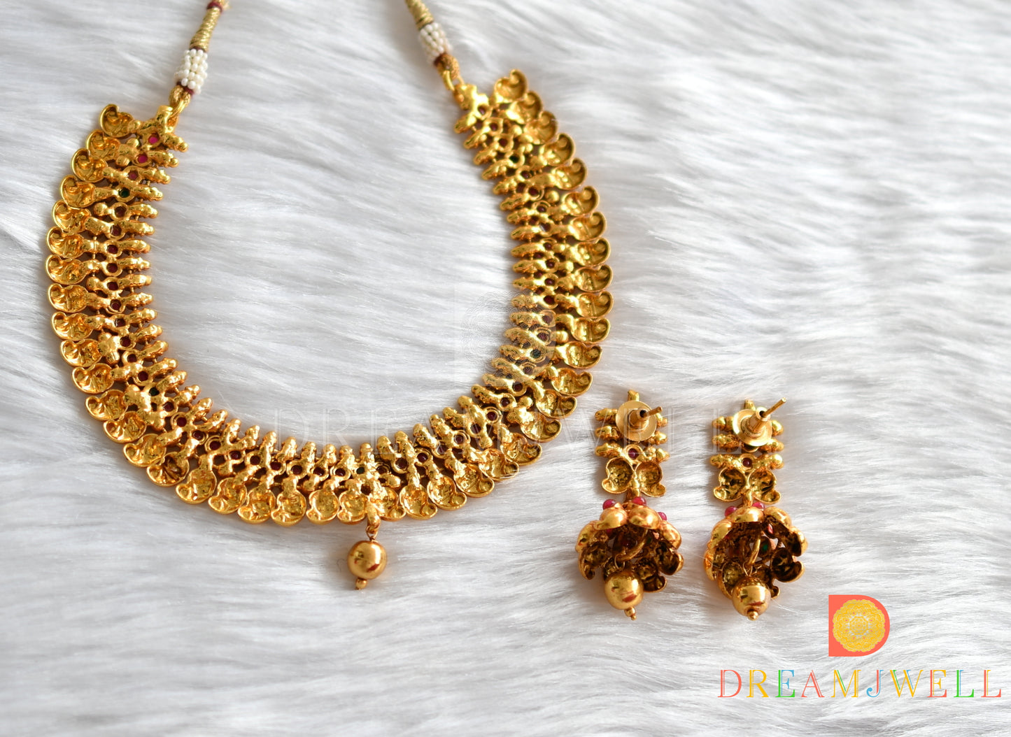 Antique kemp-green mango necklace set dj-01728