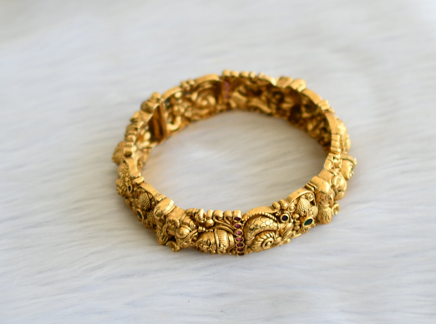 Matte finish kemp-green lakshmi kada/bangle (2.8) dj-32660