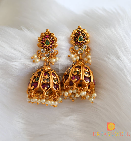 Matte finish real kemp-green Jhumkka dj-23370