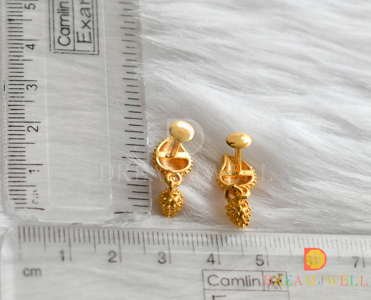 Gold tone mango small earrings dj-37638