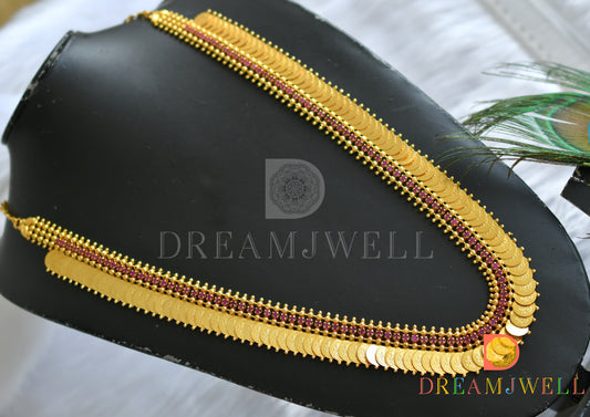 Gold tone Ruby Lakshmi coin haar dj-38273