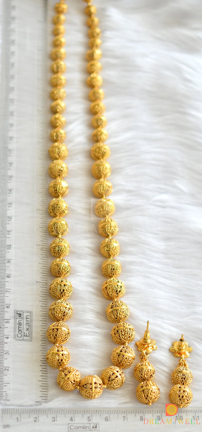 Antique gold tone beaded necklace set dj-11897