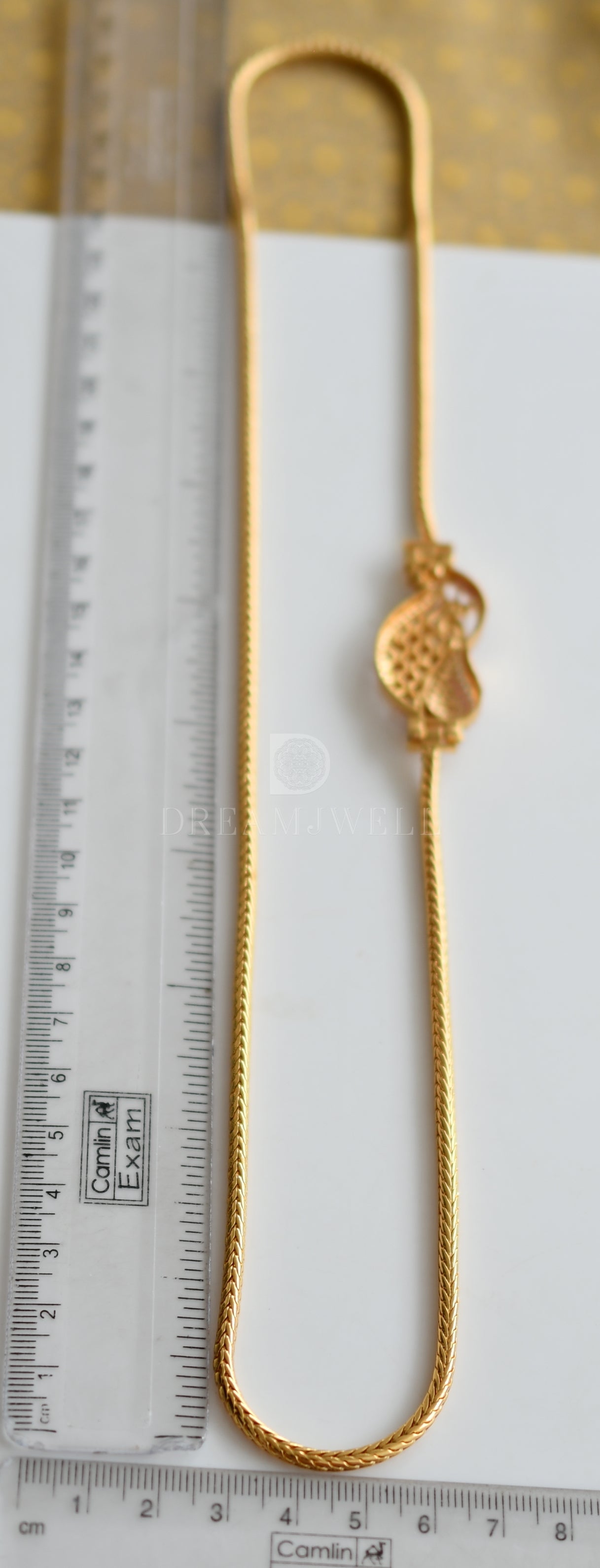 Gold Tone Ruby-white Peacock Mugappu Chain dj-25166