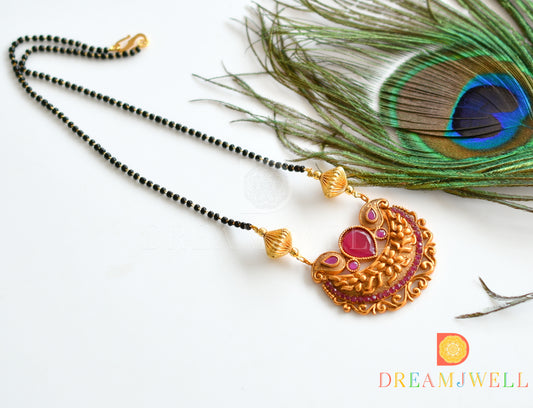 Matte Finish Ruby Mango Mangalsutra dj-10521