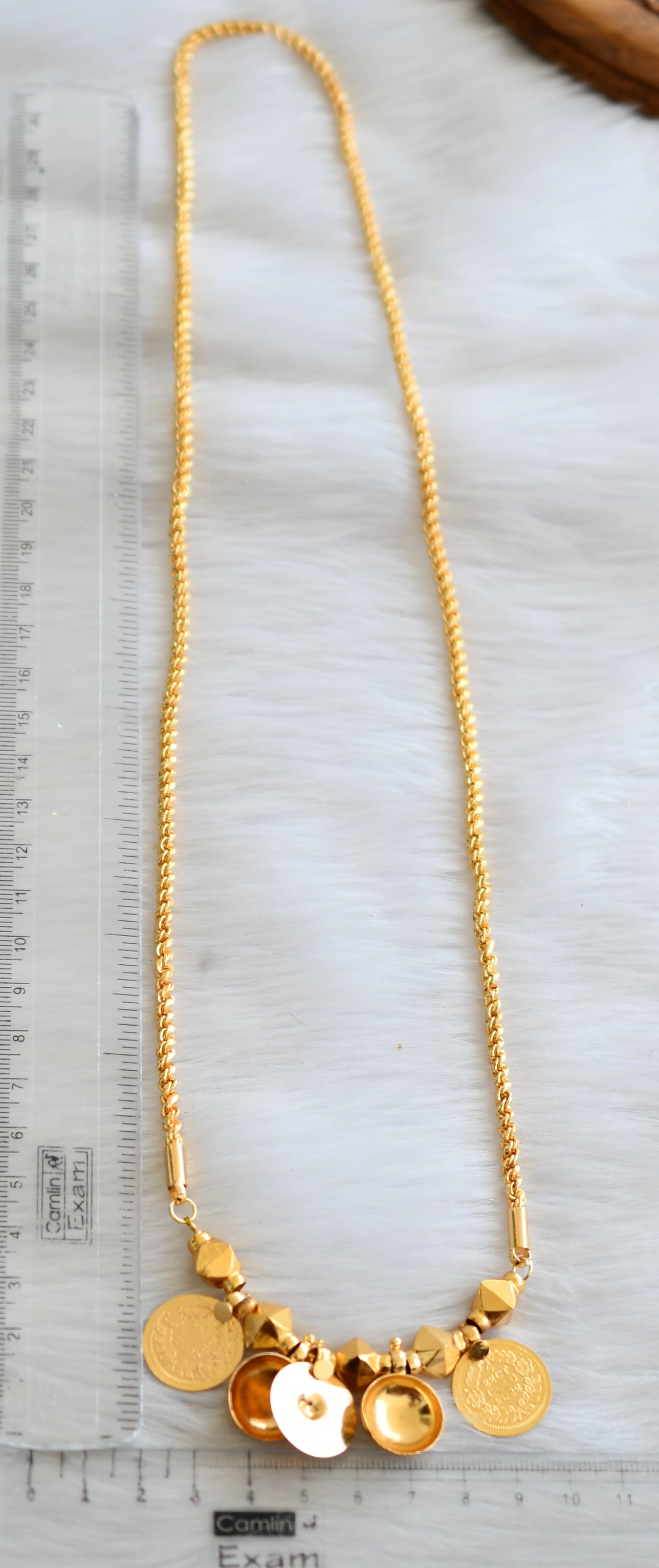 Gold tone Lakshmi coin bottu mangalyam dj-42066