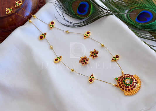 Gold tone Kemp-green Wired Necklace Set DJ26019