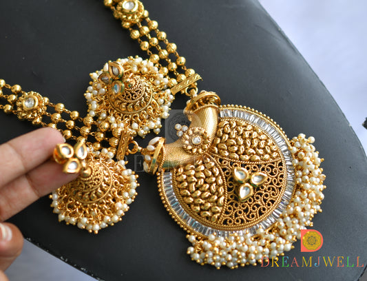 Antique Huge Pendant Bridal Long Haar Set dj-01369