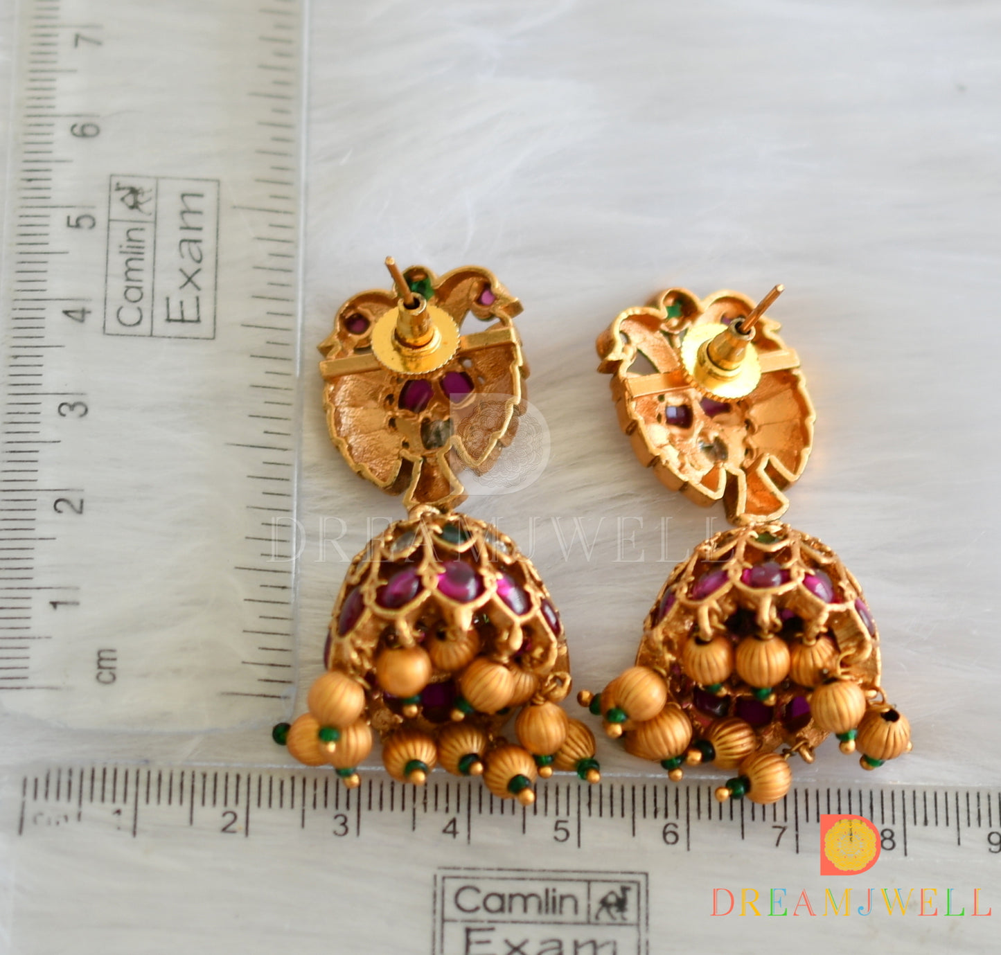 Matte finish real kemp-green peacock jhumkka dj-28173