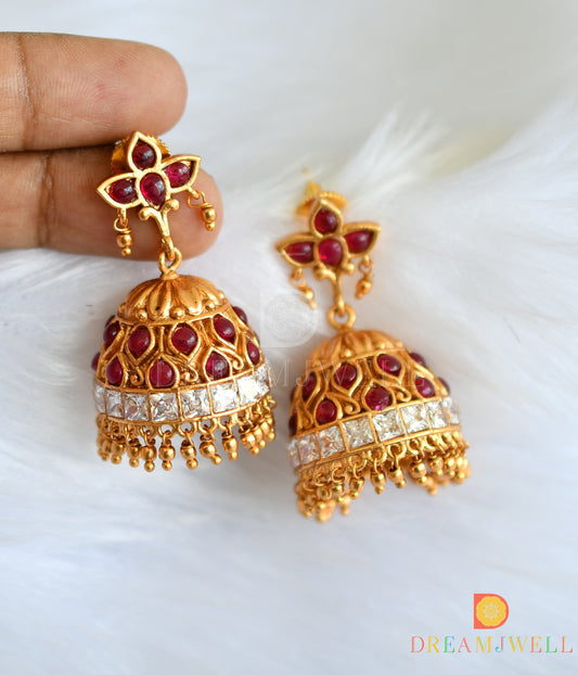 Matte finish Cz Real kemp peacock jhumkka dj-28176
