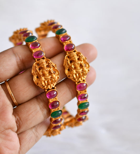 Matte finish kemp-green lakshmi kada/bangles(2.6) dj-19810
