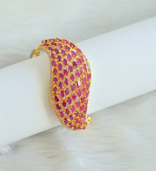 Gold tone cz ruby bracelet dj-19779
