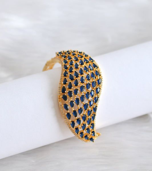 Gold tone cz blue bracelet dj-19776