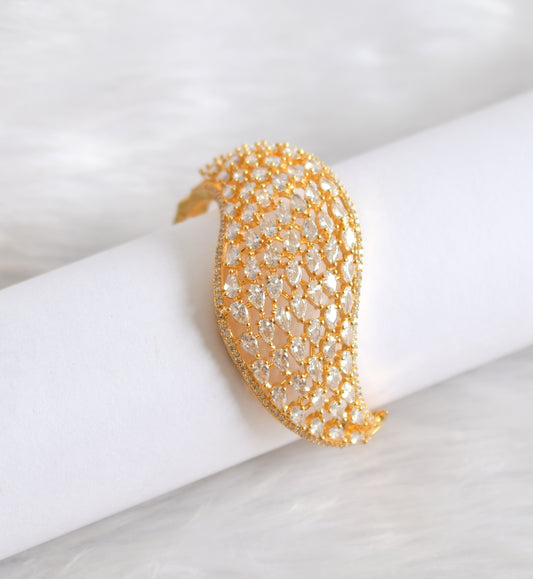 Gold tone cz white bracelet dj-19777