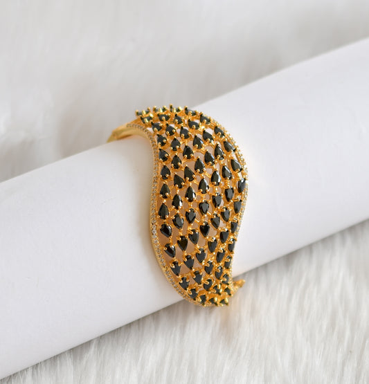 Gold tone cz black bracelet dj-19778