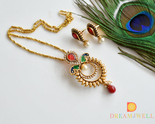 Antique red necklace set dj-06540