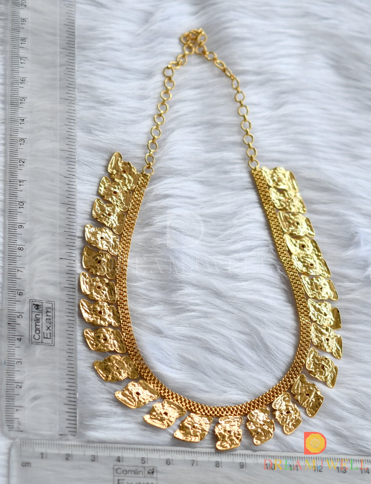 Gold tone white Kerala style necklace dj-37719