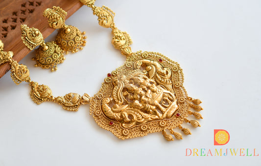 Antique gold tone Shiv-Parvathi Peacock Haar Set- DJ05346