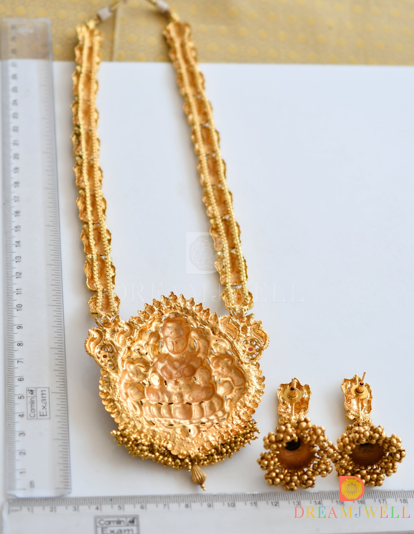 Antique gold tone Kemp Ganesh-lakshmi Nakshi haar set- DJ05341