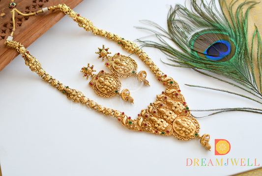 Divine Antique Kemp Green Lakshmi Haar Set dj-05339