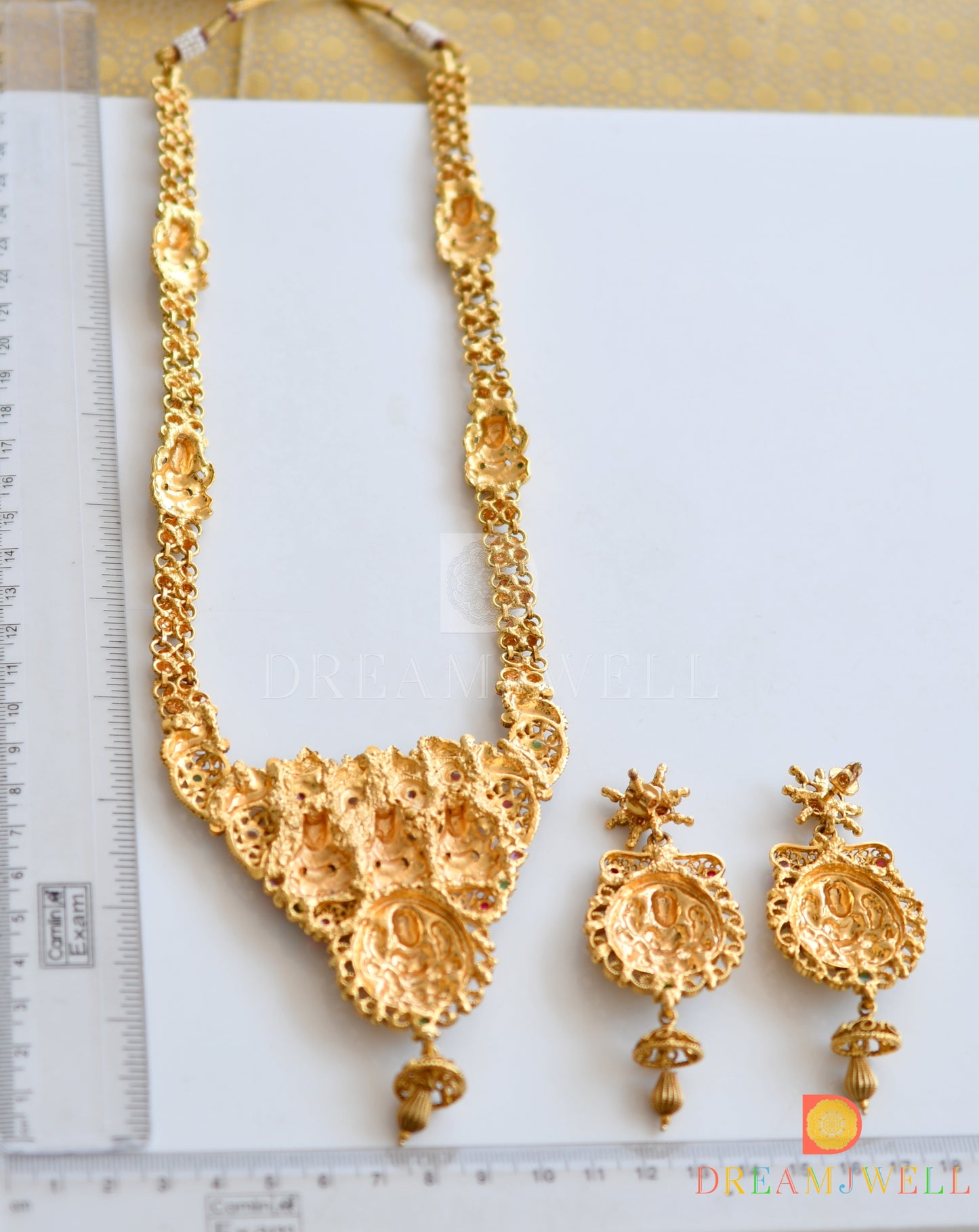 Divine Antique Kemp Green Lakshmi Haar Set dj-05339