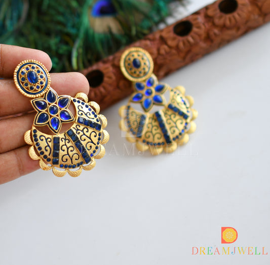 Matte finish blue bali earrings dj-07640