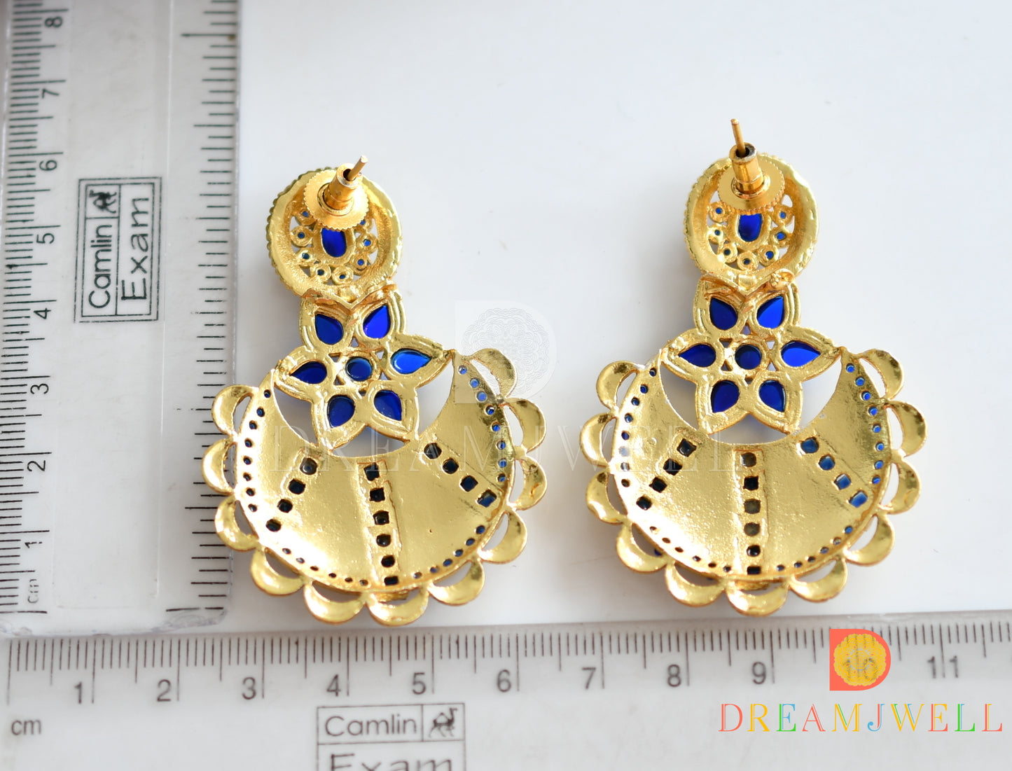Matte finish blue bali earrings dj-07640