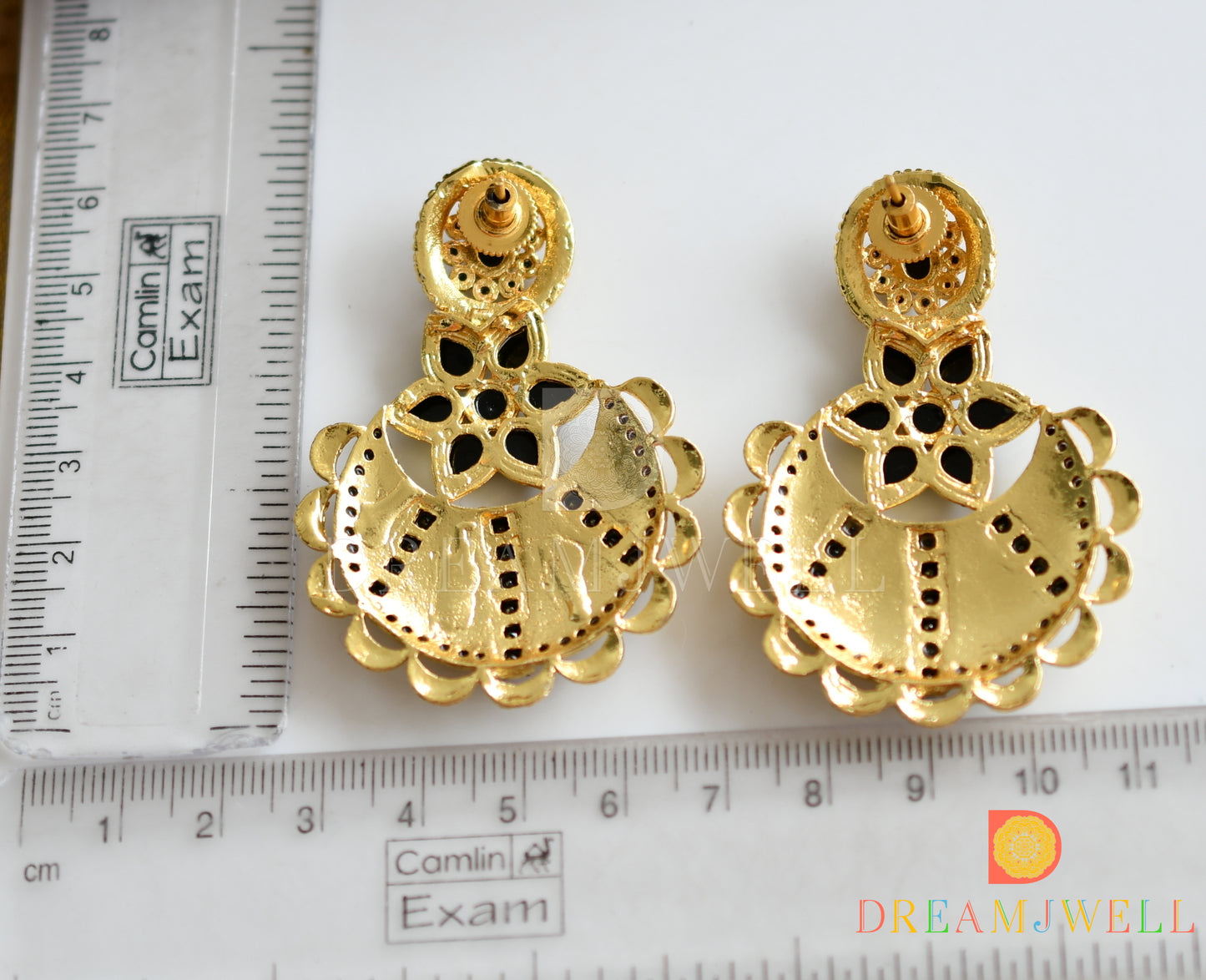 Matte finish black bali earrings dj-07643