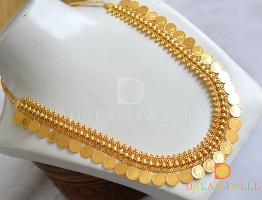 Gold tone kerala style head coin haar dj-34128