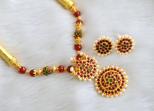 Gold tone kemp-green sun-moon Kante necklace set dj-18887