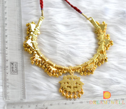 Gold tone blue-green Semi Precious gold cluster necklace dj-37939