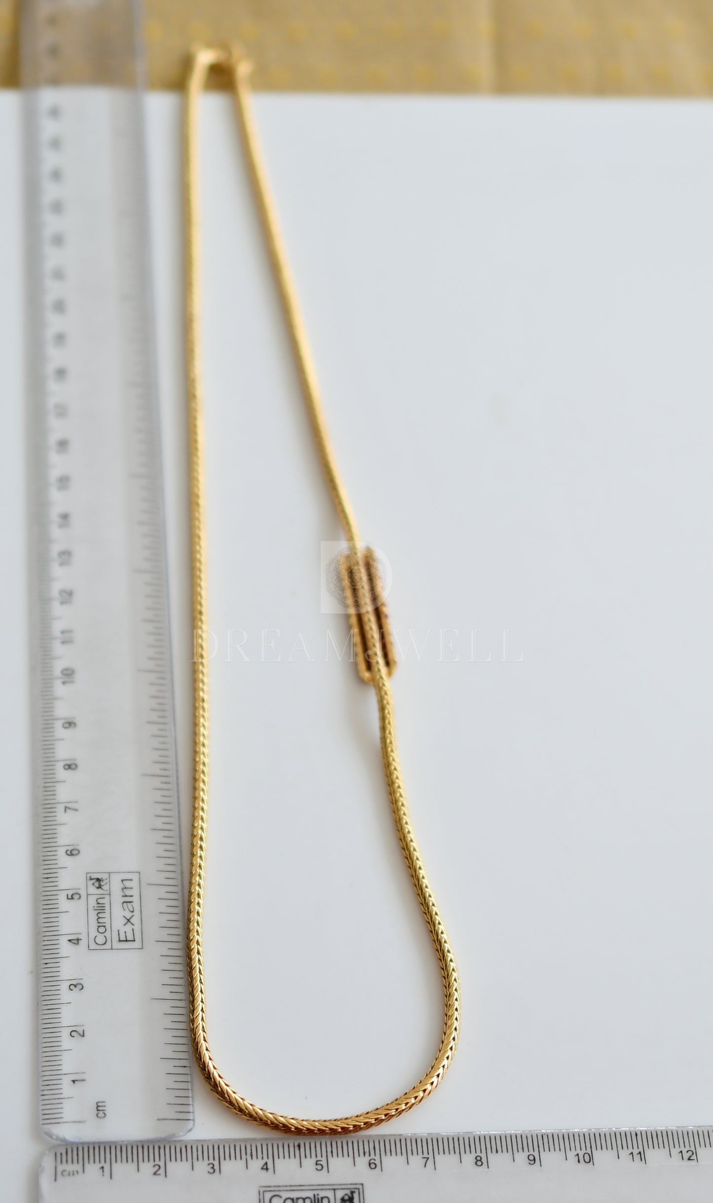 Gold tone Cz Ruby Mugappu Chain dj-23207