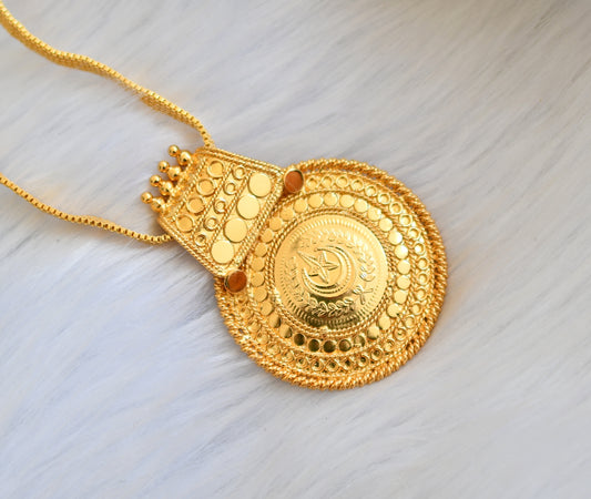Gold tone star and moon round pendant with chain dj-39991