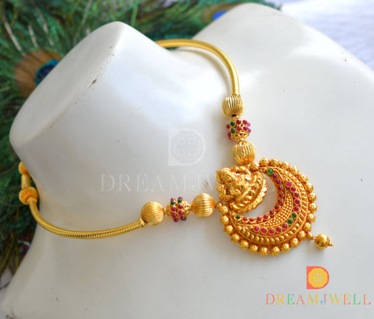 Antique handmade kemp-green Lakshmi Hasli necklace dj-04007