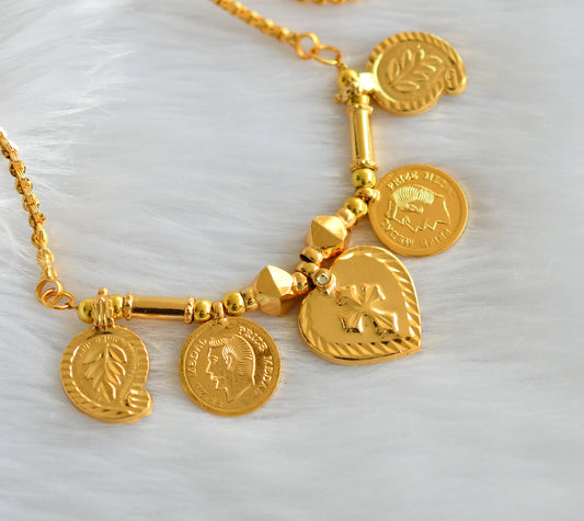 Gold tone head coin mango-heart shape Cross mangalyam dj-38600