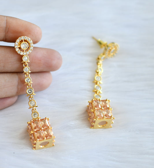 Gold tone cz gold color earrings dj-19768