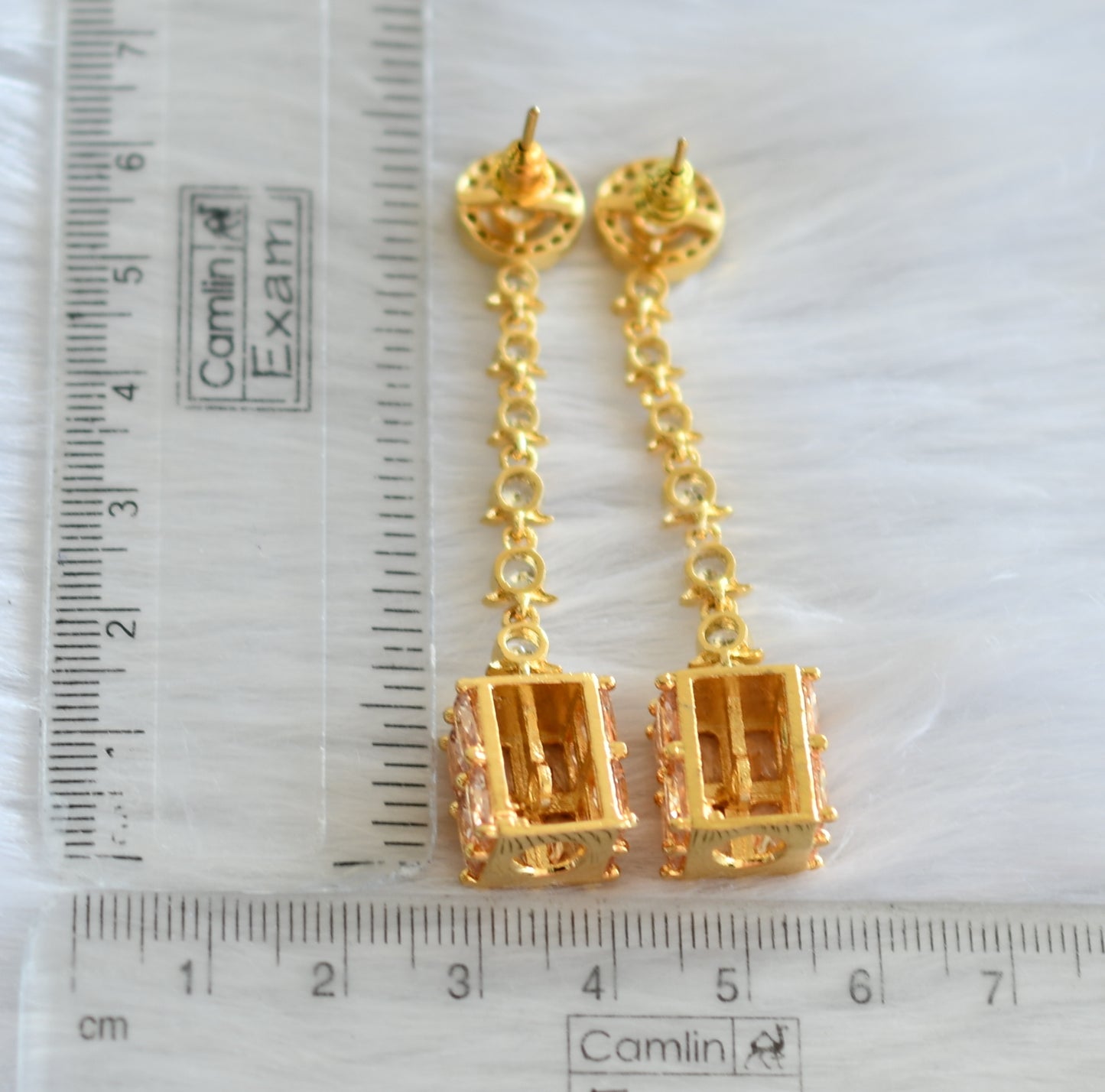 Gold tone cz gold color earrings dj-19768