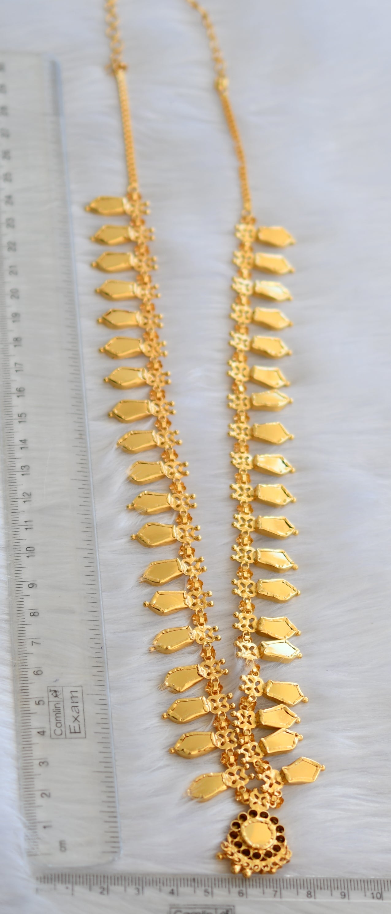 Gold tone pink-green nagapadam long haar dj-19505